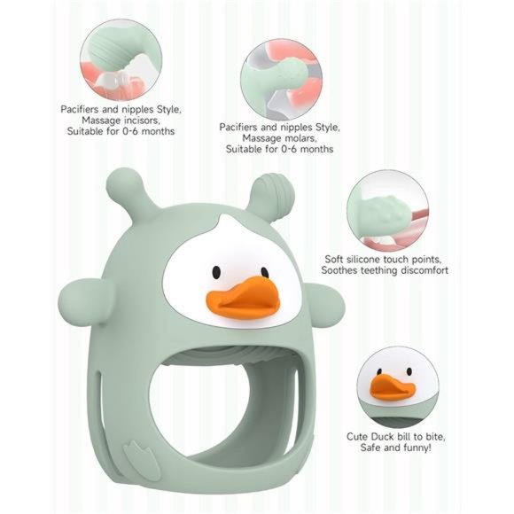 【3 Packs】 Teething Toys for Babies 0-6 Months, Never Drop Silicone Baby Teether, - Picture 3 of 6